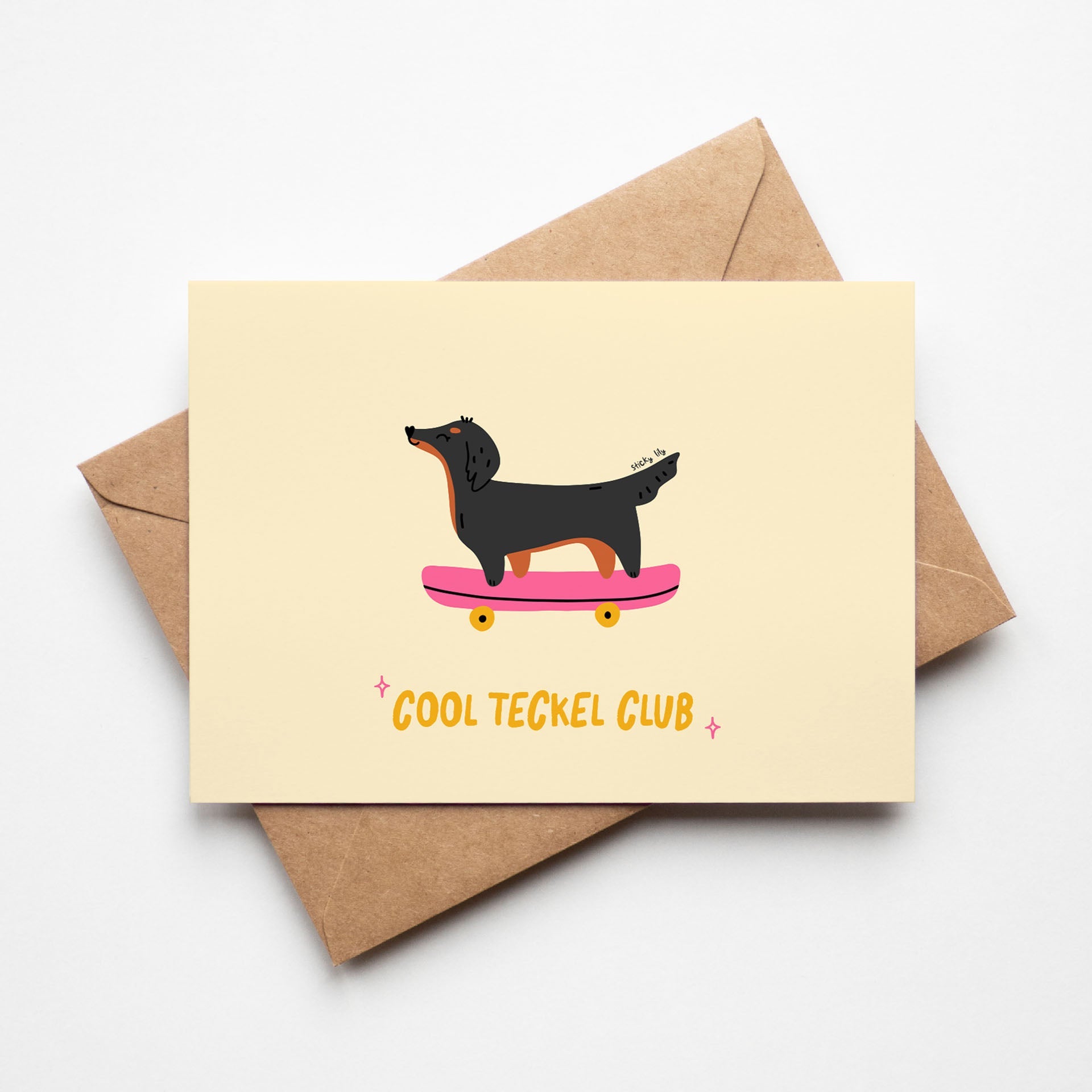 Carte - Cool teckel club noir et feu