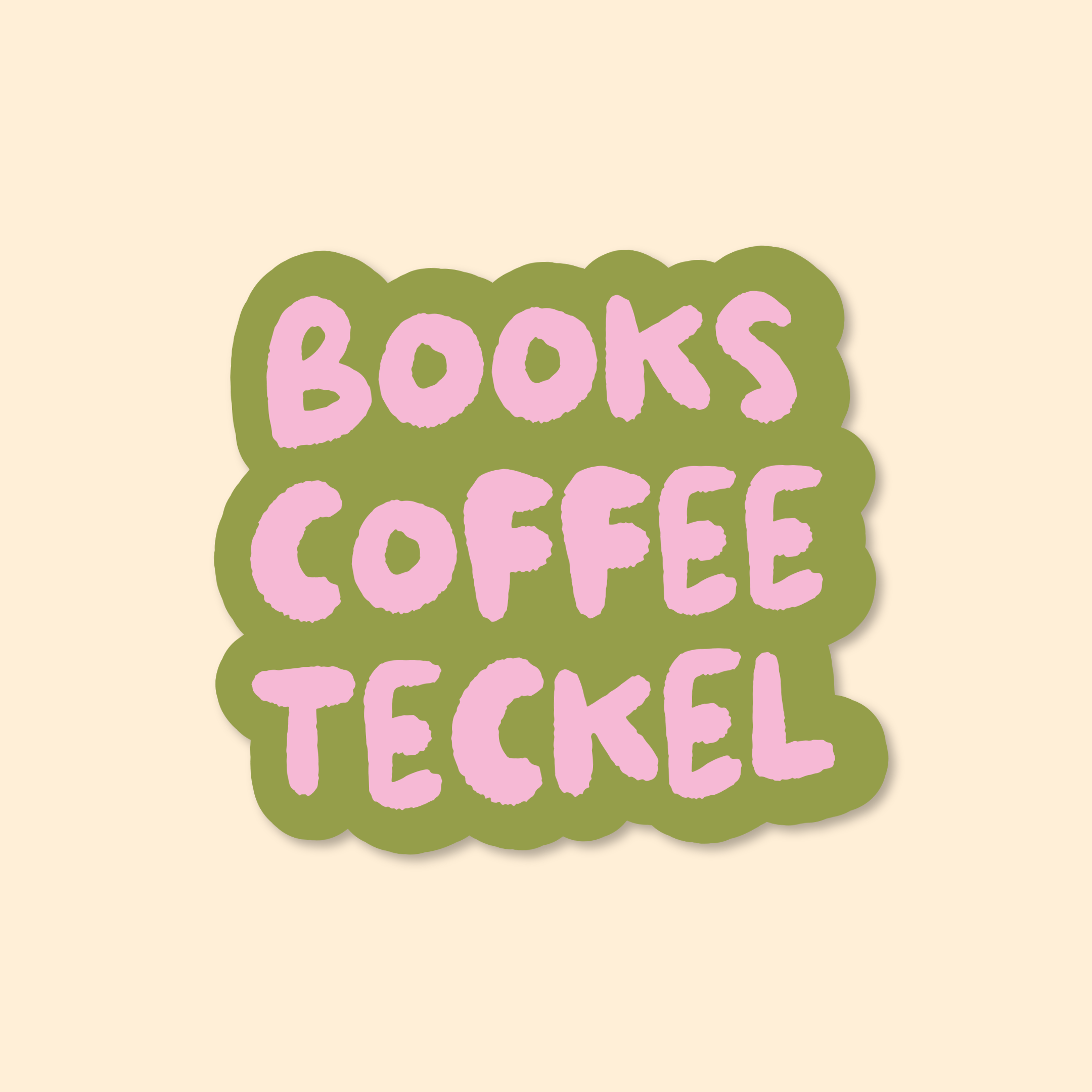 Sticker - Books coffee dogs