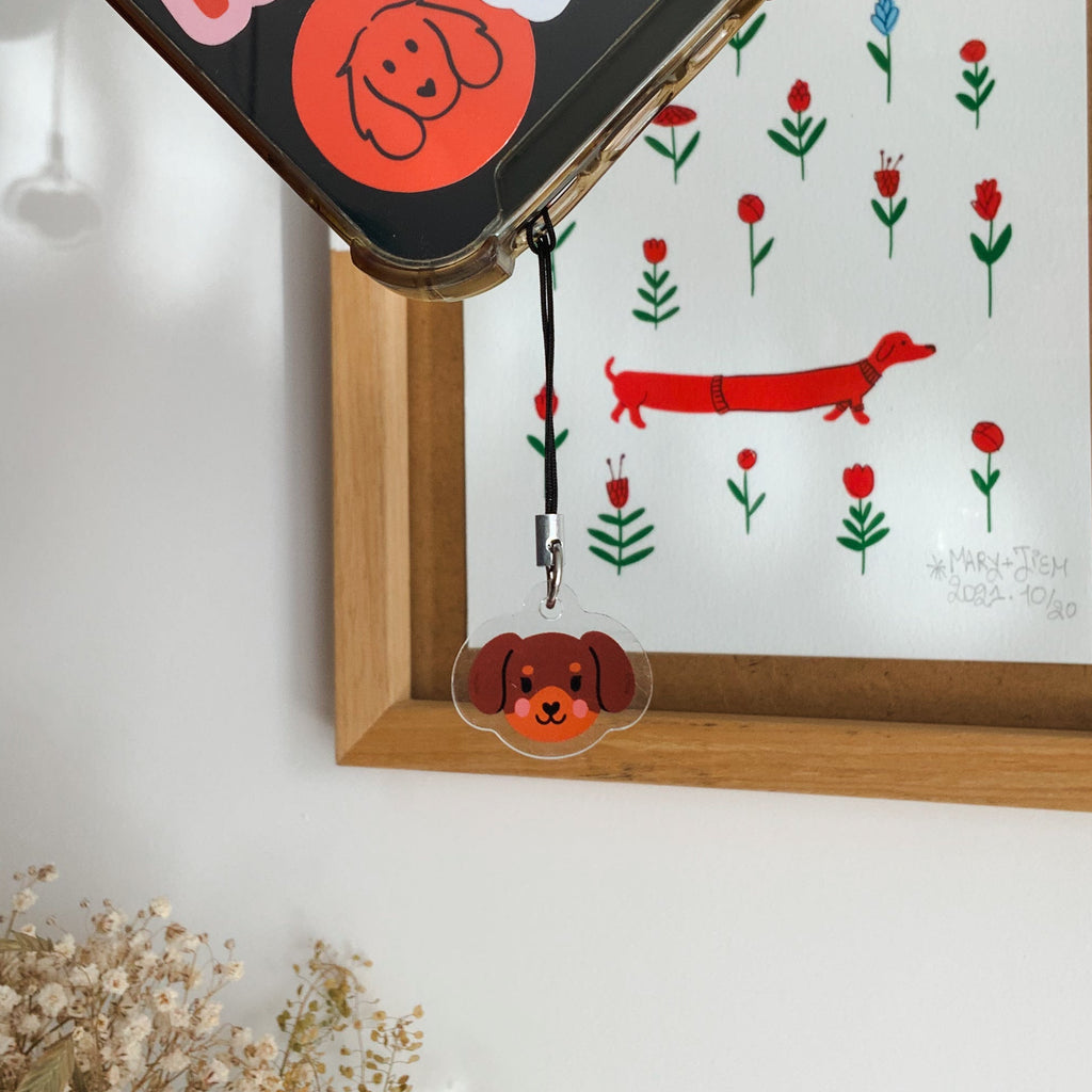 Breloque de téléphone – Cute teckel