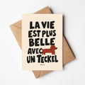 Carte - La vie est plus belle avec un teckel (noir)