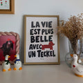 Affiche A4 - La vie est plus belle avec un teckel (noir)