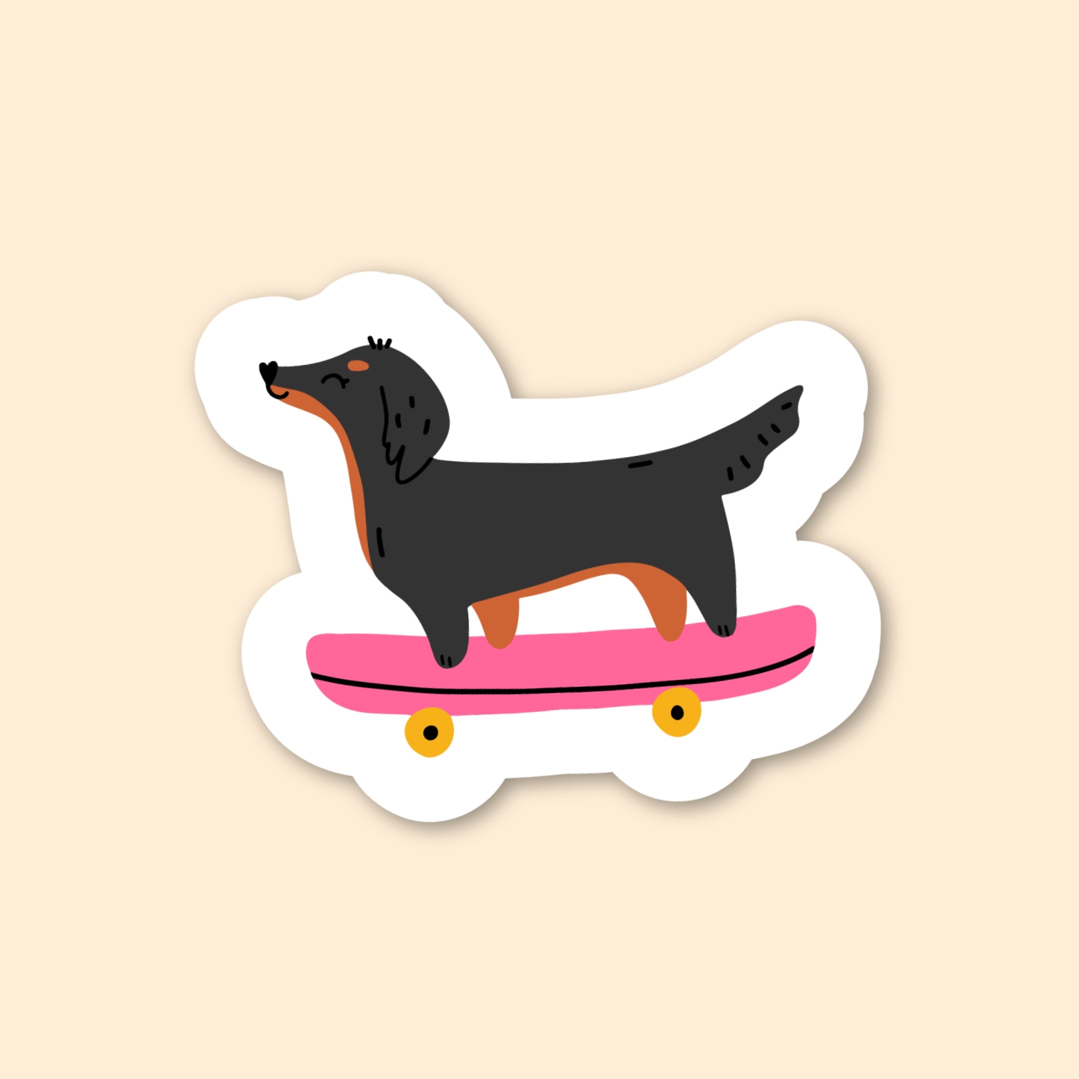 Sticker - Teckel skateur