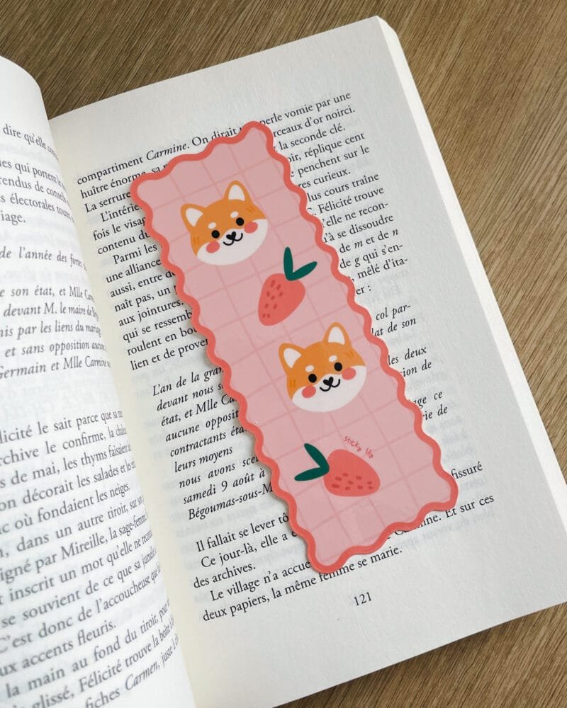 Marque-pages - Dog and strawberry