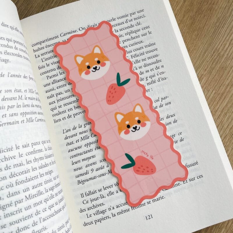 Marque-pages - Dog and strawberry